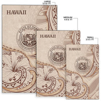 Hawaii Area Rug - Hibiscus Flowers Vintage Style - Polynesian Pride