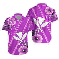 Hawaii Matching Dress and Hawaiian Shirt Kakau Tribal Purple Batik Floral Ver.01 LT13 - Polynesian Pride