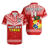 (Custom Text And Number) Tonga Rugby Matching Dress and Hawaiian Shirt Mate Maa Tonga Pacific Ngatu White LT14 - Polynesian Pride