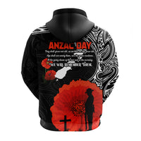 New Zealand ANZAC 2022 Hoodie Maori Mix Fern Poppy LT13 - Polynesian Pride