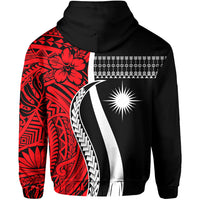 Marshall Islands Hoodie Simple Pattern Version Red LT13 - Polynesian Pride