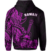Hawaii Polynesian Zip Hoodie Ukulele Purple LT13 - Polynesian Pride