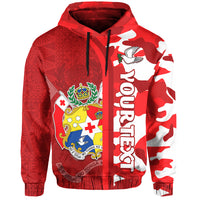 Custom Tonga Unique Hoodie Camouflage with Tongan Pattern LT13 Unisex Red - Polynesian Pride