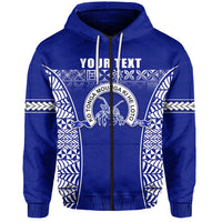 Custom Taufaahau Pilolevu Zip Hoodie Ngatu Tongan LT13 Unisex Blue - Polynesian Pride