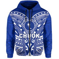 Chuuk Zip Hoodie Micronesia Simple Pattern LT13 Unisex Blue - Polynesian Pride