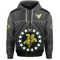 The Kukis Zip Hoodie Cook Islands Rugby Black LT13 Unisex Black - Polynesian Pride