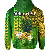 Custom Hawaii Pineapple Hoodie Plumeria Frangipani Mix Tribal Pattern LT13 - Polynesian Pride