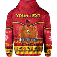 Custom Papua New Guinea Christmas Hoodie Bird of Paradise Bikpela Hamamas Blong Dispela Krismas LT14 - Polynesian Pride