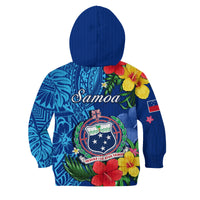 Samoa Hoodie KID Coat Of Arms Mix Tropical Flowers LT14 - Polynesian Pride