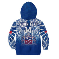 (Custom Text And Number) Samoa Rugby Hoodie KID Personalise Toa Samoa Polynesian Pacific Navy Version LT14 - Polynesian Pride
