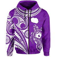 (Custom Text and Number) Rarotonga Cook Islands Hoodie Turtle and Map Style Purple LT13 - Polynesian Pride