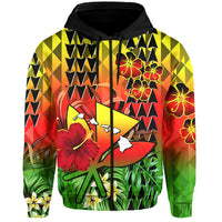 Custom Hawaii Flowers Hoodie Color Tribal Pattern Hawaiian LT13 - Polynesian Pride