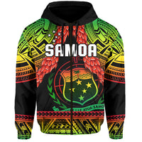 (Custom Text and Number) Samoa Rugby Hoodie Teuila Torch Ginger Gradient Style LT14 - Polynesian Pride