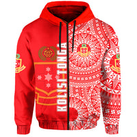 Custom Kolisi Tonga High School Hoodie Tongan Ngatu Pattern LT14 - Polynesian Pride