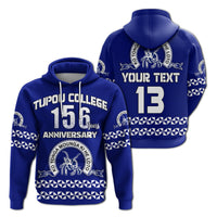 (Custom Text and Number) Tonga Tupou College Toloa Hoodie 156 Years Anniversary Tongan Ngatu LT13 Hoodie Blue - Polynesian Pride