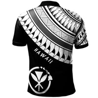 Hawaii Custom Polo Shirt Ginger Lei Pattern White - Polynesian Pride