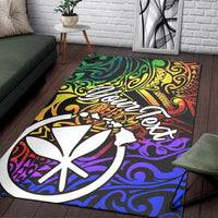 Hawaii Custom Personalised Area Rug - Rainbow Polynesian Pattern - Polynesian Pride