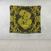 Hawaii Anchor Hibiscus Flower Vintage Tapestry - AH - Yellow - Polynesian Pride