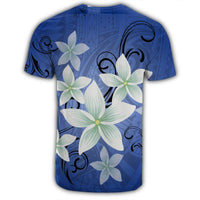 Hawaii Blue Plumeria T Shirt - Polynesian Pride