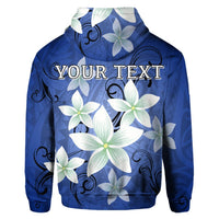 Custom Hawaii Blue Plumeria Hoodie - Polynesian Pride