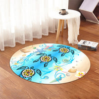 Hawaii Fresh Beach Turtle Plumeria Round Carpet - AH - Brian Style - Polynesian Pride