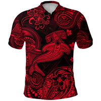 Hawaii Hammer Shark Polynesian Polo Shirt Unique Style Red LT8 - Polynesian Pride