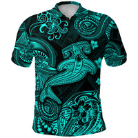 Hawaii Hammer Shark Polynesian Polo Shirt Unique Style Turquoise LT8 - Polynesian Pride