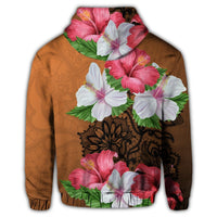 Hawaii Hibiscus Flower Polynesia Zip Hoodie - Polynesian Pride