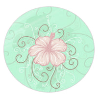 Hawaii Hibiscus Pastel Round Carpet - AH Round Carpet Luxurious Plush - Polynesian Pride