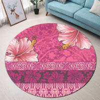 Hawaii Hibiscus Pattern Round Carpet - Ver 2 - AH - Polynesian Pride