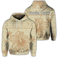 Custom Hawaii Hibiscus Plumeria Kanaka Polynesian Vintage Hoodie Unisex Art - Polynesian Pride