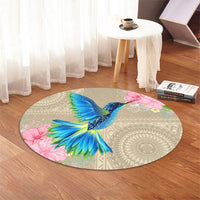 Hawaii Humming Bird Hibiscus Polynesian Round Carpet - AH - Polynesian Pride