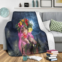 Hawaii Kanaka Colorful Hula Girl Premium Blankets - Dinh Style - Polynesian Pride