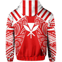 Hawaii Kanaka Football Jersey Polynesian Hoodie Red & White Victor Style - Polynesian Pride