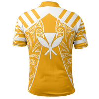 Hawaii Kanaka Football Jersey Polynesian Polo Shirt Yellow and White Victor Style - Polynesian Pride