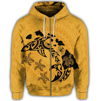 Hawaii Love Animal Polynesian Zip Hoodie - Polynesian Pride