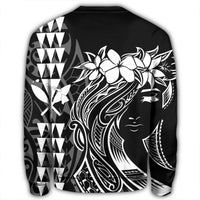 Hawaii Map Kanaka Polynesian Hula Girl Sweatshirt - AH - J5R - Polynesian Pride