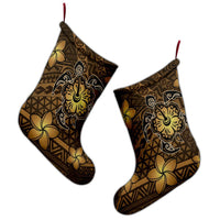 Hawaii Mix Polynesian Turtle Plumeria Christmas Stocking - AH - Nick Style - Brown - Polynesian Pride