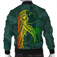 Hawaii Monstera Kalo Hula Girl Kanaka Maoli Bomber Jacket - AH - Polynesian Pride