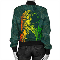 Hawaii Monstera Kalo Hula Girl Kanaka Maoli Bomber Jacket - AH - Polynesian Pride