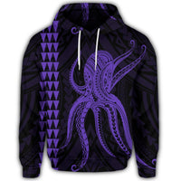 Hawaiian Octopus KaKau Polynesian Hoodie Purple - Polynesian Pride