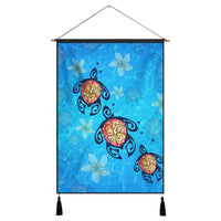 Hawaii Plumeria Turtle In The Ocean Hanging Poster - AH - John Style Hanging Poster Cotton And Linen - Polynesian Pride