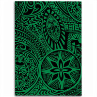 Hawaii Polynesian Hawaiian Style Tribal Tattoo Green Area Rug - AH Luxurious - Polynesian Pride