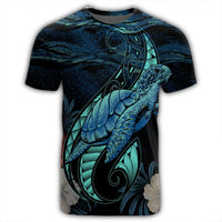 Hawaii Polynesian Honu Sea Hibiscus T Shirt - Polynesian Pride