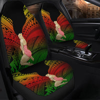 Hawaii Polynesian Hula Girl Wearing Plumeria Car Seat Covers Reggae - AH - Polynesian Pride