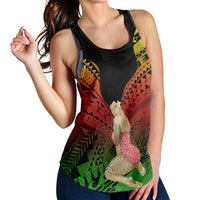 Hawaii Polynesian Hula Girl Wearing Plumeria Racerback Tank Reggae - AH - Polynesian Pride
