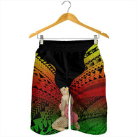 Hawaii Polynesian Hula Girl Wearing Plumeria Men's Shorts Reggae - AH - Polynesian Pride