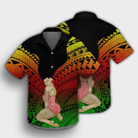 Hawaii Polynesian Hula Girl Wearing Plumeria Hawaiian Shirt Reggae - AH - Polynesian Pride