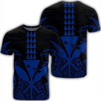 Hawaii Polynesian Kanaka Kakau T Shirt Alan Style Blue Unisex Black - Polynesian Pride