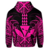 Hawaiian Polynesian Kanaka Kakau Hoodie Alan Style Pink - Polynesian Pride